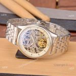 Stainless Steel Patek Philippe Skeleton Replica Watches 42mm
